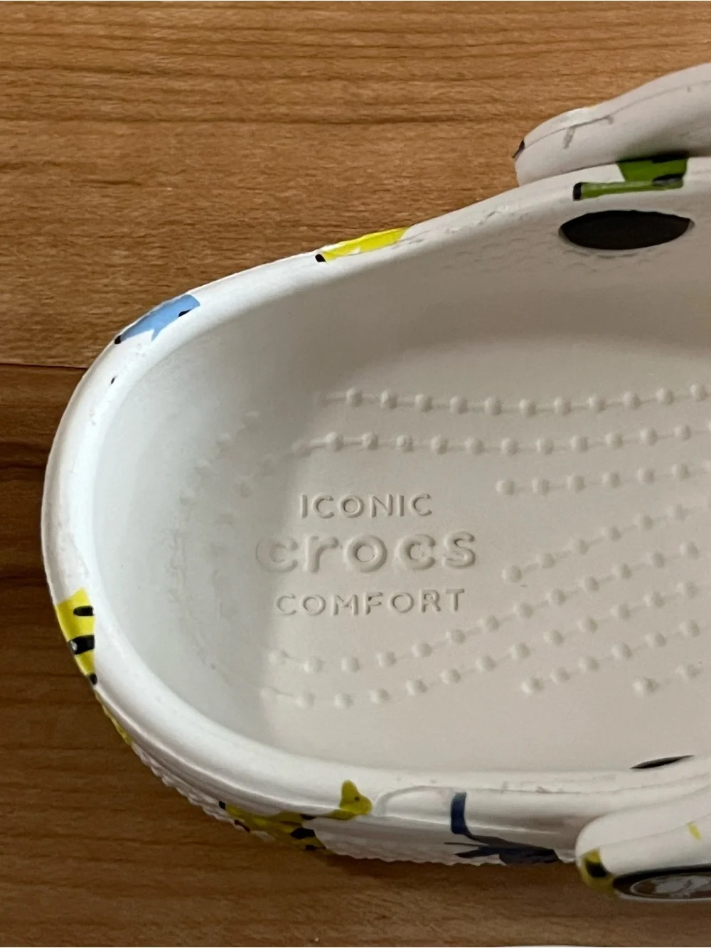 Crocs Kids Classic Dino Print Clogs White C9 Toddler Comfort Shoes